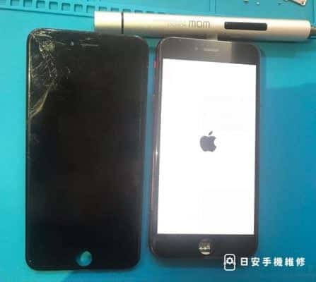 iPhone 6s plus 螢幕破裂示意圖