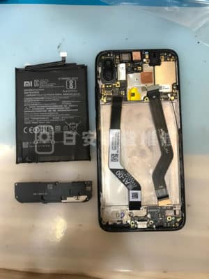紅米 Note7 拆除電池、充電孔